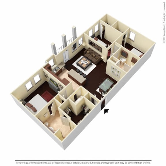 C1 floor plan 3D