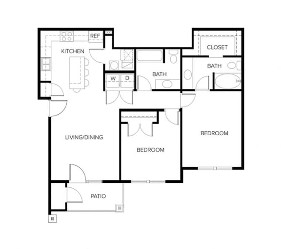 Daryn Plan 2 Beds 2 Baths 1,057 Sqft