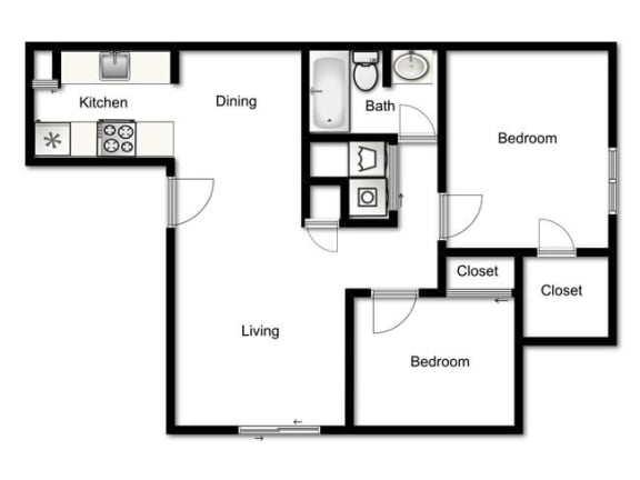 B1 3 Floor Plan at 5400 Vistas Apartments, Las Vegas, 89120