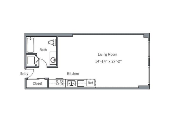 Floor Plan  11CLD Floor plan.at The Wyatt, Portland, Oregon