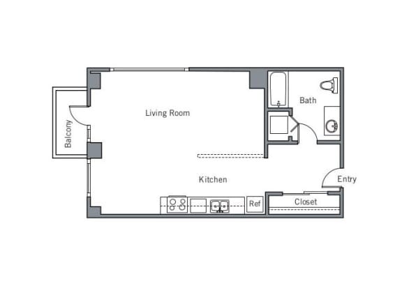 Floor Plan  11CLG floor plan. at The Wyatt, Portland, OR, 97209