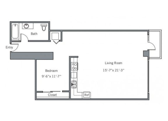 11CLN Floor plan at The Wyatt, Portland, OR, 97209