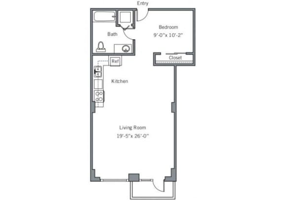 Floor Plan  11CLP Floor plan at The Wyatt, Portland, Oregon