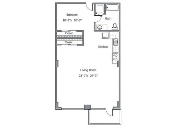 11CLU02 Floor Plan at The Wyatt, Portland, Oregon