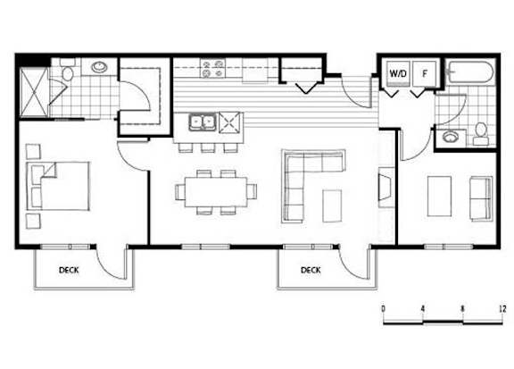 Floor Plan  12CA floor plan at Axis, Seattle, 98109