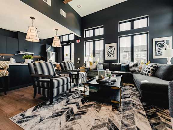 Club Room common area at Velo Village Apartments, Franklin, WI, 53132