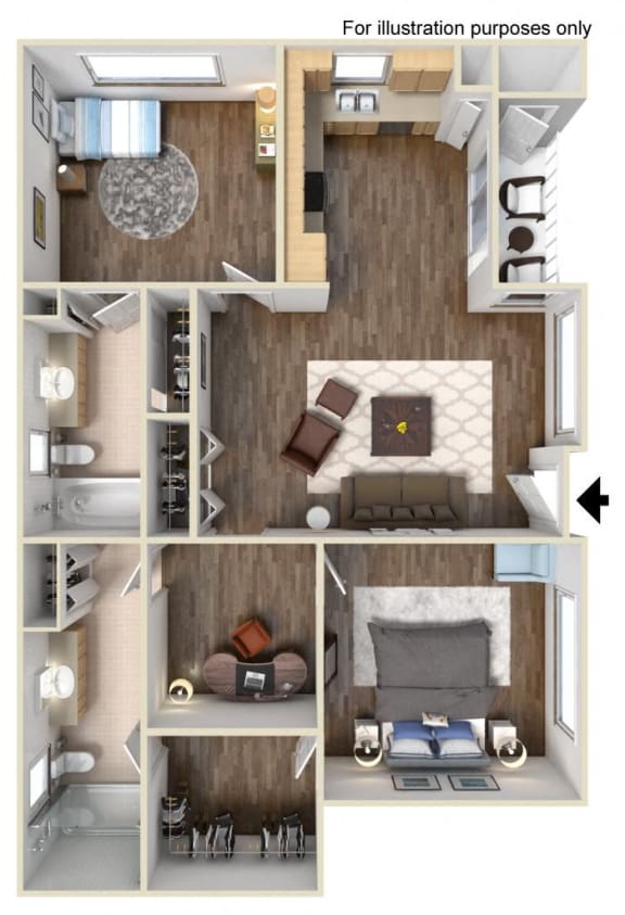 2 bedroom 2 bath A  at Navajo Bluffs, San Diego