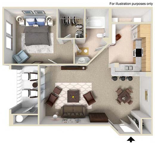 Floor Plan  854 sq.ft. BALBOA Floor plan, at Terra Vista, California, 91913