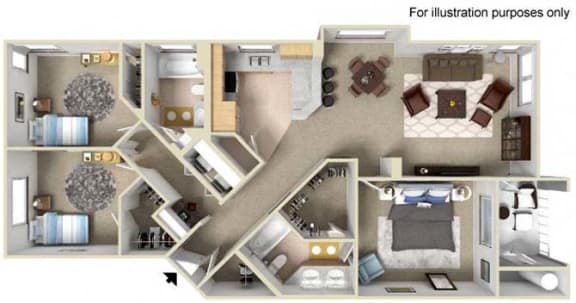 Floor Plan  1356 sq.ft. EL DORADO Floor plan, at Terra Vista, 1441 Santa Lucia Rd, CA