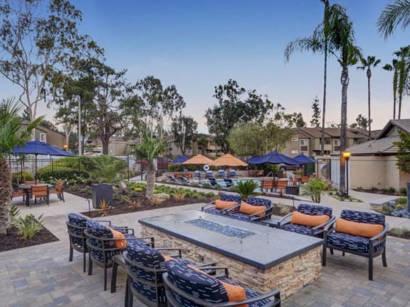 Outdoor Fire Pit and Dining Area, at Park Pointe, CA, 92019