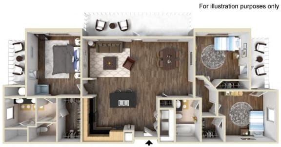Floor Plan  1051 sq.ft. 40e - 3x2 Floor Plan, at Tavera California, 91913