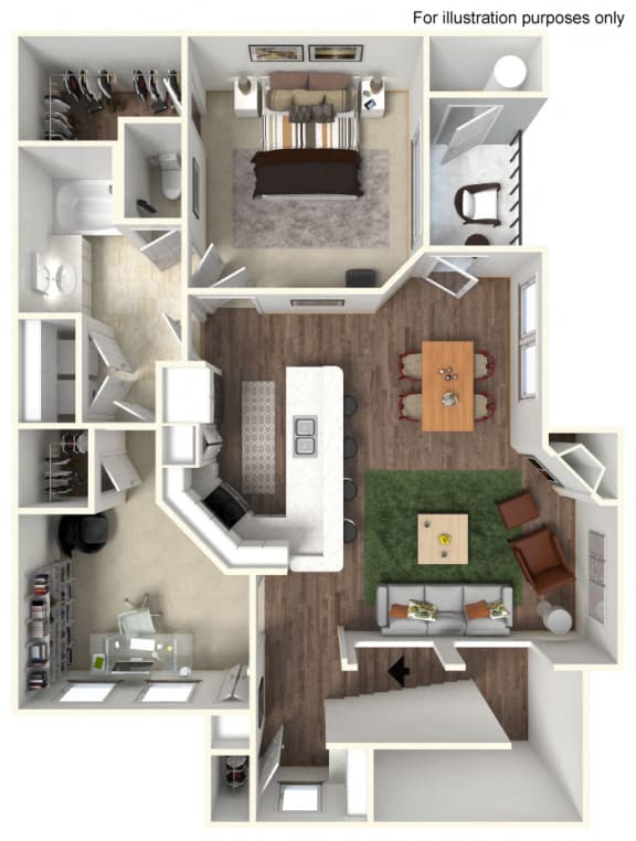 Floor Plan  1 Bedroom, 1 Bathroom Floorplan at Avino in San Diego, CA
