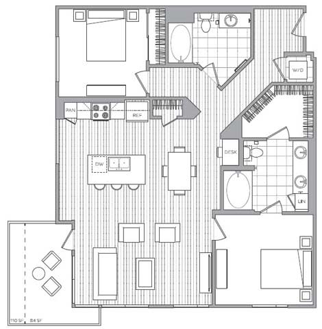L2 Floor Plan at Vora Mission Valley, California