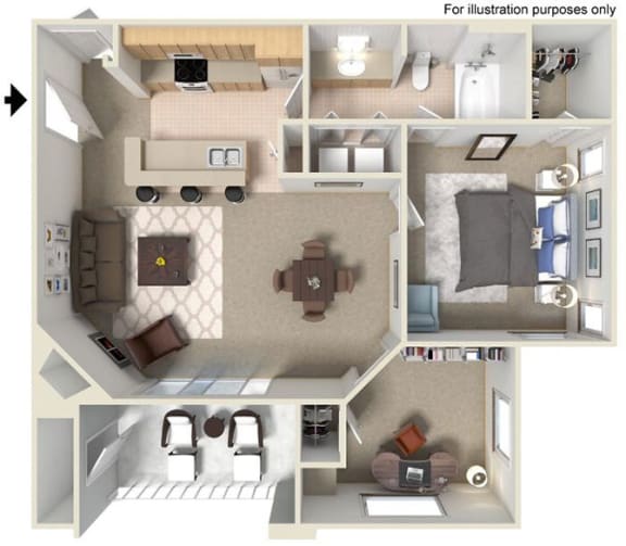 Floor Plan  3d floorplan at Legacy Apartment Homes, San Diego, CA