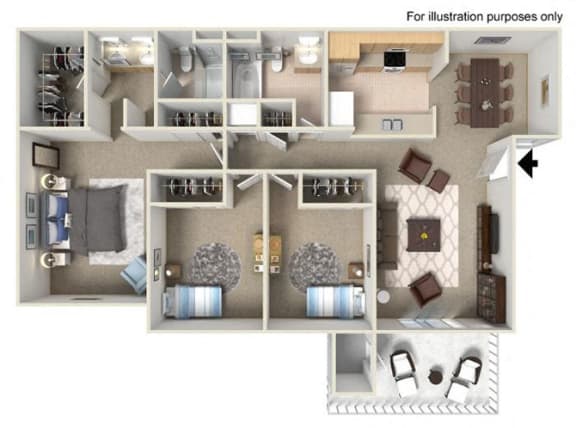 Floor Plan  3x2 Floorplan at Bella Terra, Vista, CA, 92081