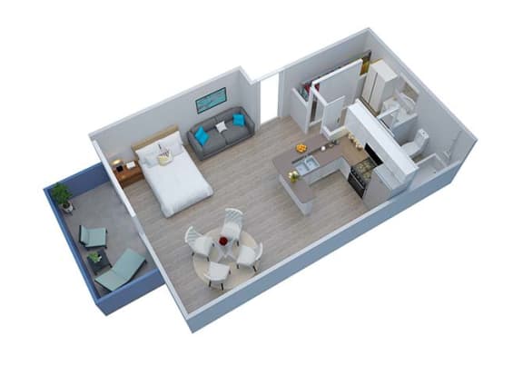 Floor Plan  A2 Floor Plan at Milano Apartments, Torrance, CA, 90503