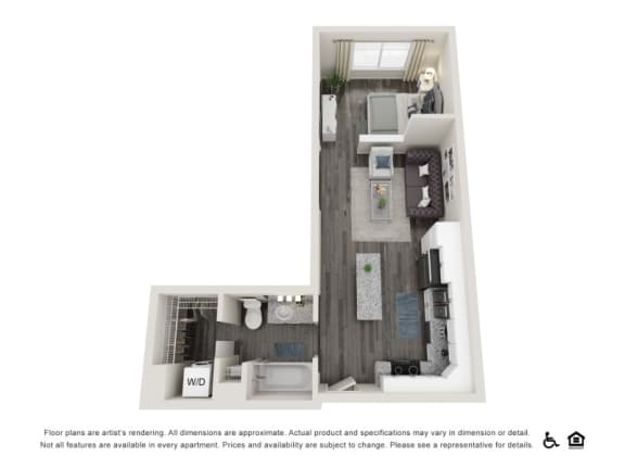 a bedroom with a bed and a chair and a desk at Copper 87, West Jordan