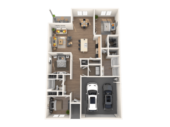 Floor Plan  this is a 3d floor plan of a 554 square foot 1 bedroom apartment at the