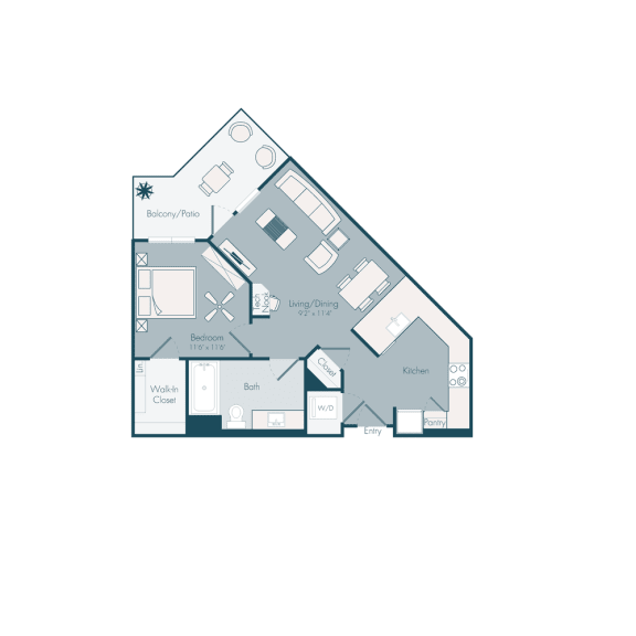 bedroom floor plan | apartments for rent in brookhaven ga | the mille brook at Array La Mesa, La Mesa California
