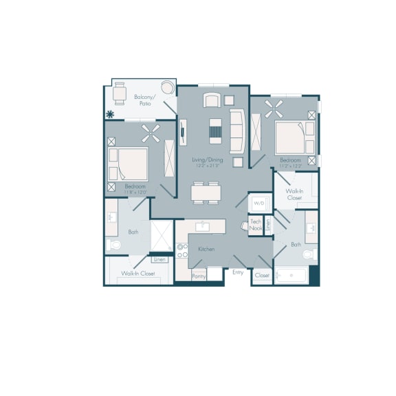 bedroom floor plan 05 | the mansions on the park at Array La Mesa, La Mesa, CA 91942
