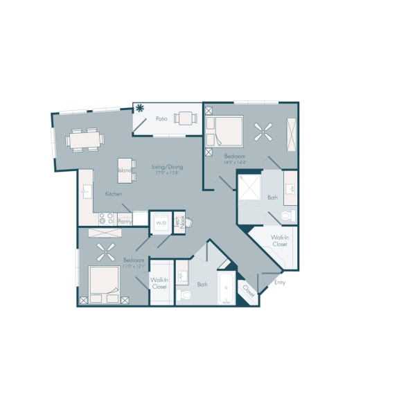 bedroom floor plan 05 | the mansions on the park at Array La Mesa, La Mesa