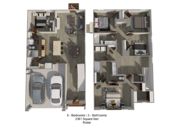a furnished floor plan of a 2 bedroom apartment