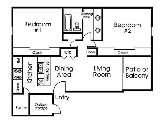 a floor plan of a house with a bedroom and a living room at Westmount at the District, Mesa Arizona