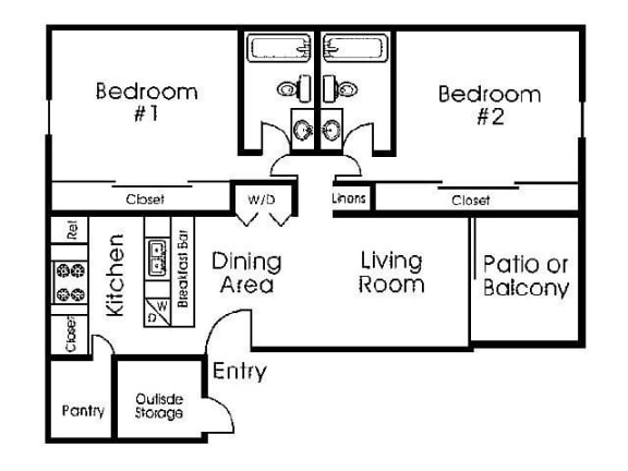 a floor plan of a house with a kitchen and a living room at Westmount at the District, Mesa
