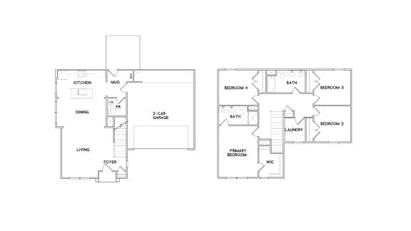 the floor plans of two different layouts of a house