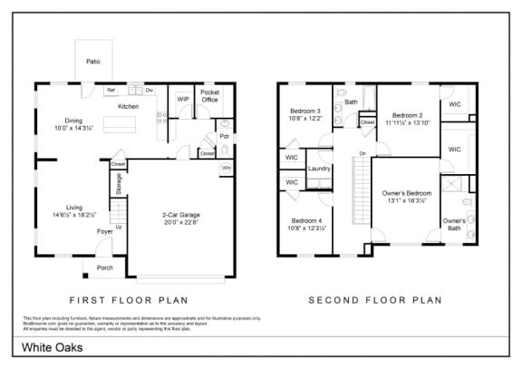 the first and second floor plans of a house