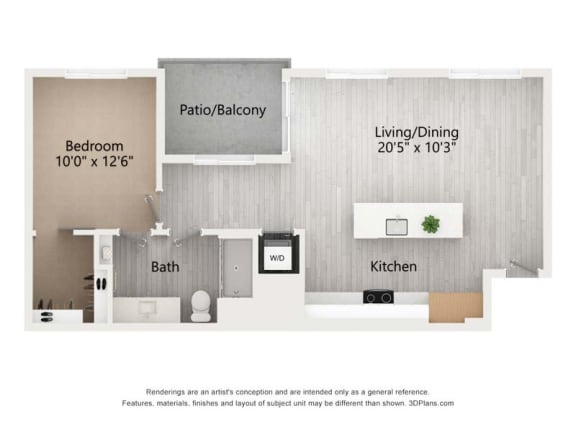 a floor plan with descriptions of a bedroom and a bathroom