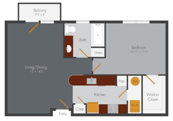 a stylized floor plan of a roommates apartment