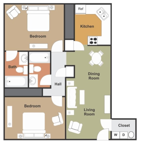 a stylized drawing of a floor plan of a house