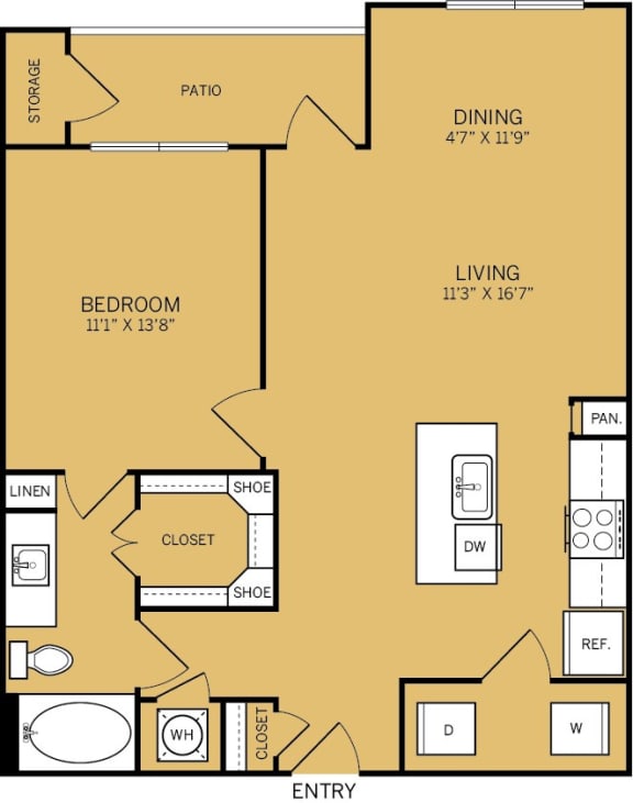 a772772arily configured floor plan of a living room with a bedroom and kitchen