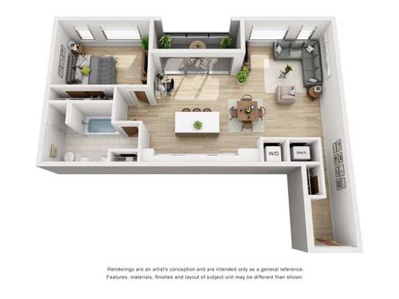 a bedroom floor plan is shown with a living room
