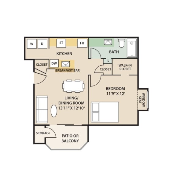 a floor plan of a bedroom floor plan with a bedroom and a living room