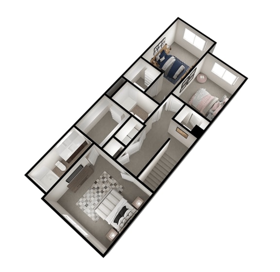 Floor Plan  a 3d floor plan of a house