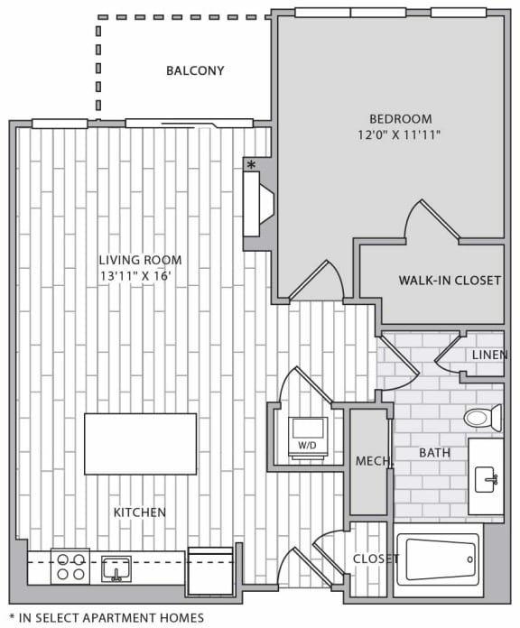 a floor plan of an apartment building with bedrooms and a walk in closet