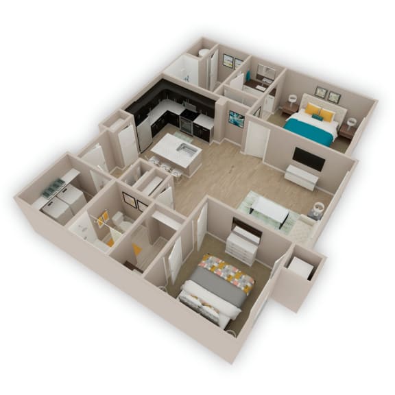 bedroom floor plan  the falls apartments  clearwater