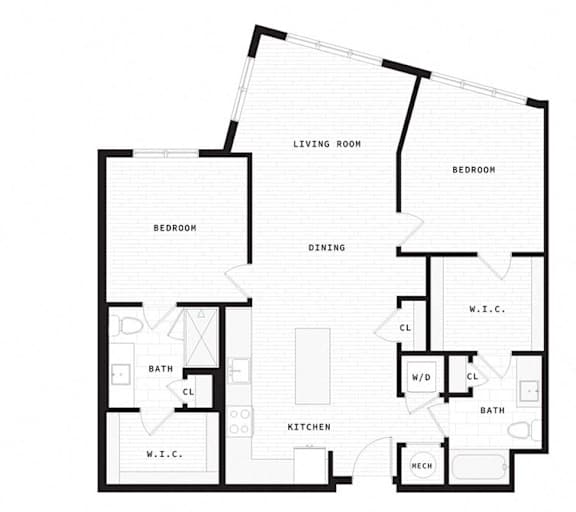 two bedroom floor plan  the residences at