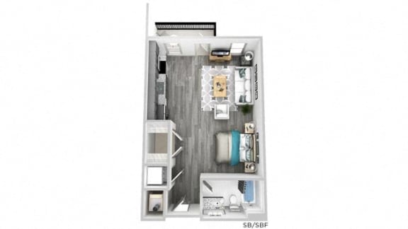 a floor plan of a house with a bedroom and a bathroom