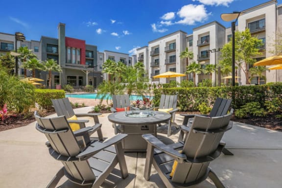 Open Patio with Table and Chairs at Solara, Sanford