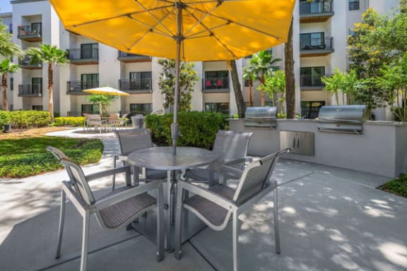 BBQ and patio with seating at Solara, Sanford, FL