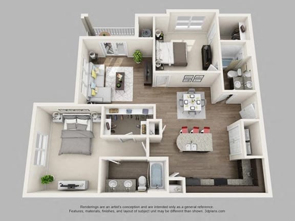 a 1 bedroom floor plan with a bathroom and a living room