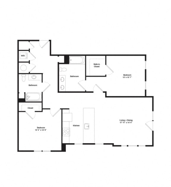 Floor Plan  this image shows the floor plan of an apartment with a mix of bedrooms and baths