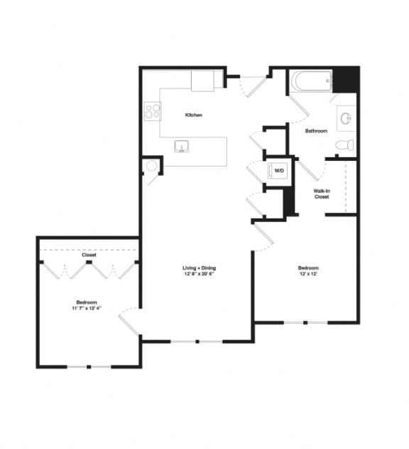 a floor plan of a home with a mix of bedrooms and a living room
