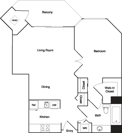 a floor plan of a house with a bedroom and a living room