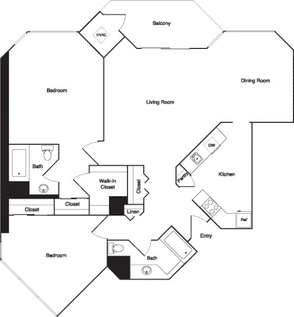this floor plan is an illustration of our floor plan with bedrooms and baths