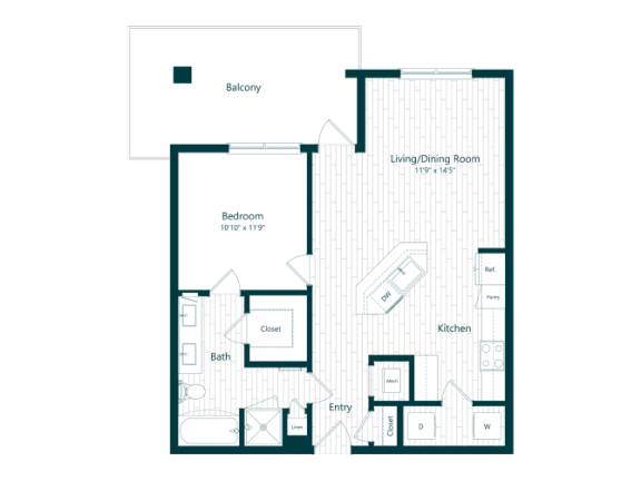 a floor plan of a unit with a green floor