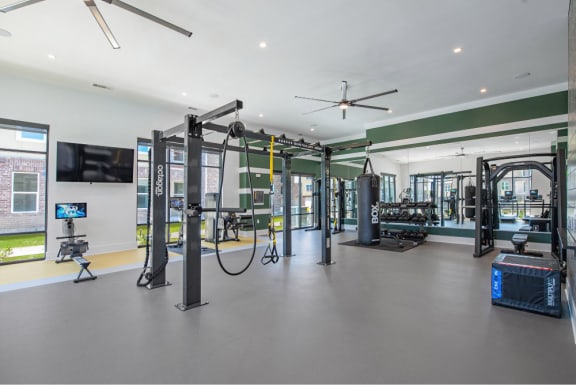 the gym at the monarch apartments